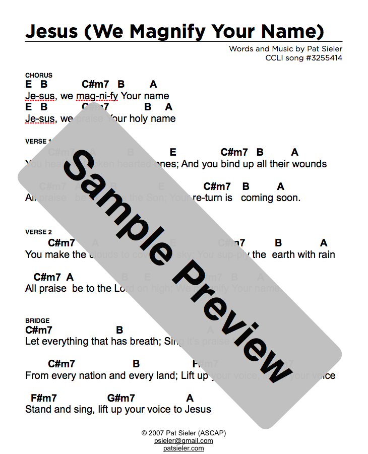 in the name of jesus chords pdf
